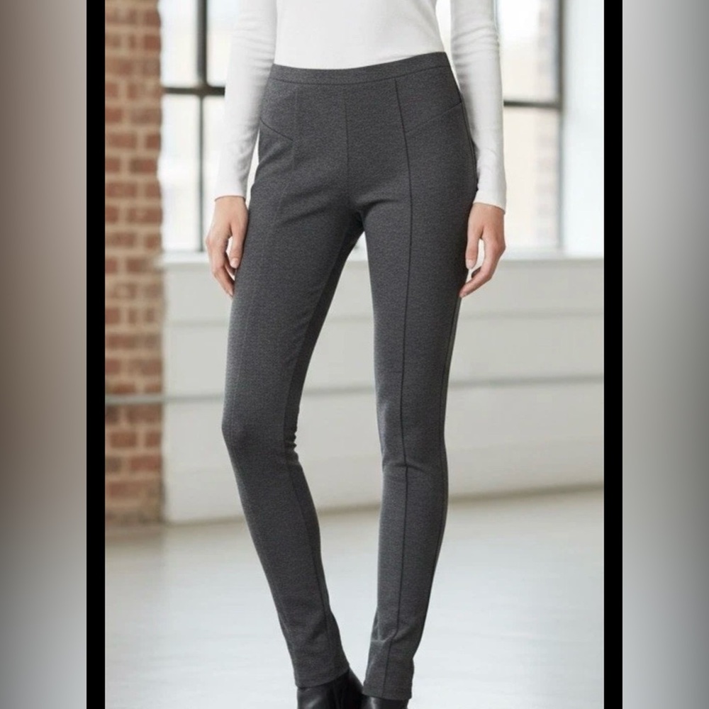 THEORY AURORE SABALI KNIT M Charcoal Pull On Ankle Stretch Pants